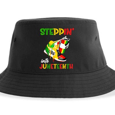 Stepping Into Juneteenth 1865 Pride Black African American Sustainable Bucket Hat