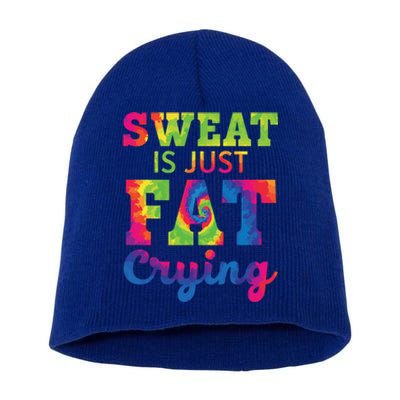 Sweat Is Just Fat Crying Trainer Weightlifting Gym Fitness Gift Short Acrylic Beanie