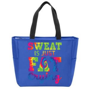 Sweat Is Just Fat Crying Trainer Weightlifting Gym Fitness Gift Zip Tote Bag