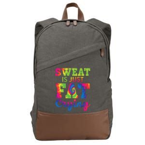 Sweat Is Just Fat Crying Trainer Weightlifting Gym Fitness Gift Cotton Canvas Backpack