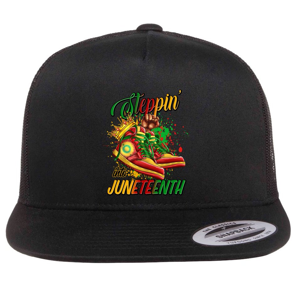 Stepping Into Junenth Like My Ancestors Shoes Great Gift Flat Bill Trucker Hat