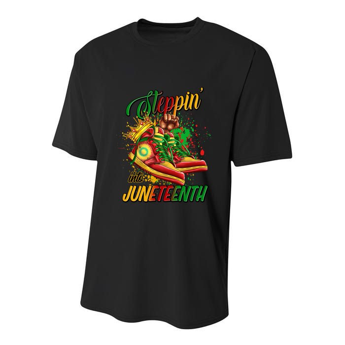 Stepping Into Junenth Like My Ancestors Shoes Great Gift Youth Performance Sprint T-Shirt