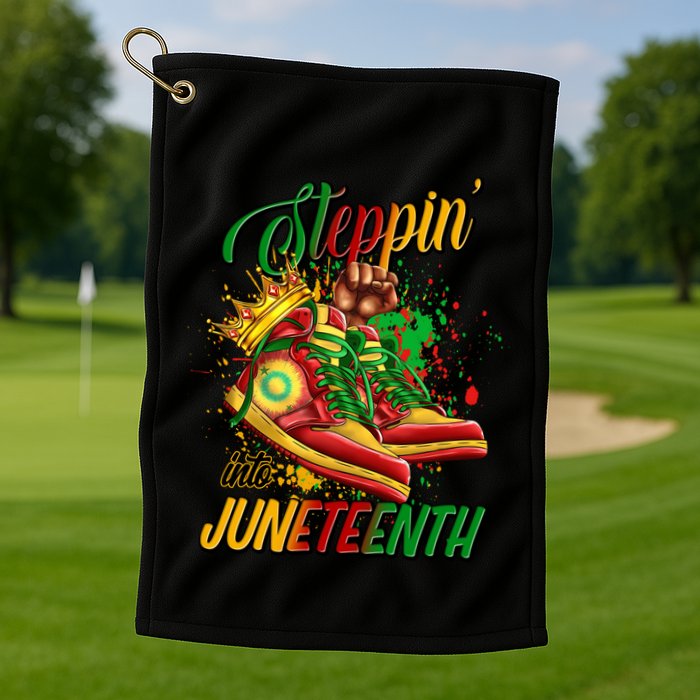 Stepping Into Junenth Like My Ancestors Shoes Great Gift Golf Towel