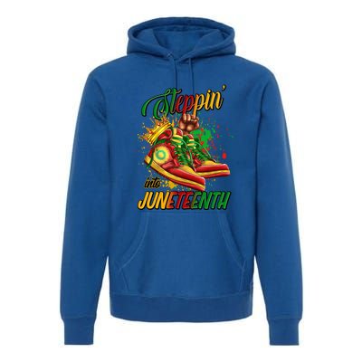 Stepping Into Junenth Like My Ancestors Shoes Great Gift Premium Hoodie