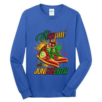Stepping Into Junenth Like My Ancestors Shoes Great Gift Tall Long Sleeve T-Shirt