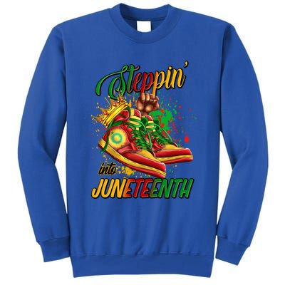 Stepping Into Junenth Like My Ancestors Shoes Great Gift Tall Sweatshirt