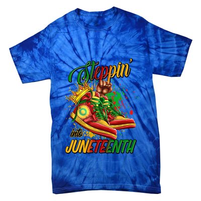 Stepping Into Junenth Like My Ancestors Shoes Great Gift Tie-Dye T-Shirt