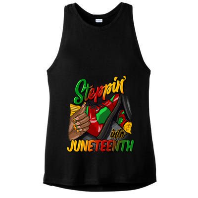 Stepping Into Junenth Remembering My Ancestors Gift Ladies PosiCharge Tri-Blend Wicking Tank