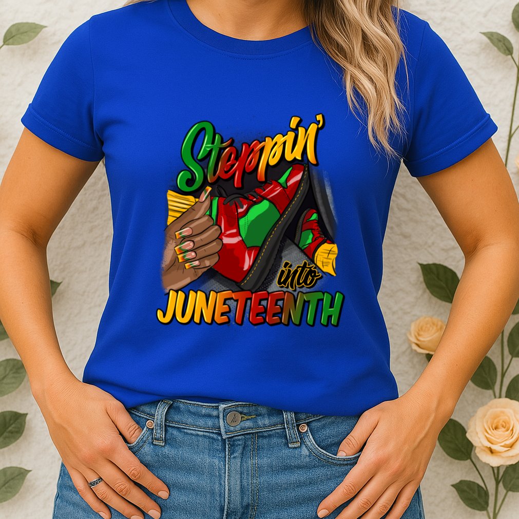 Stepping Into Junenth Remembering My Ancestors Gift Womens T-Shirt