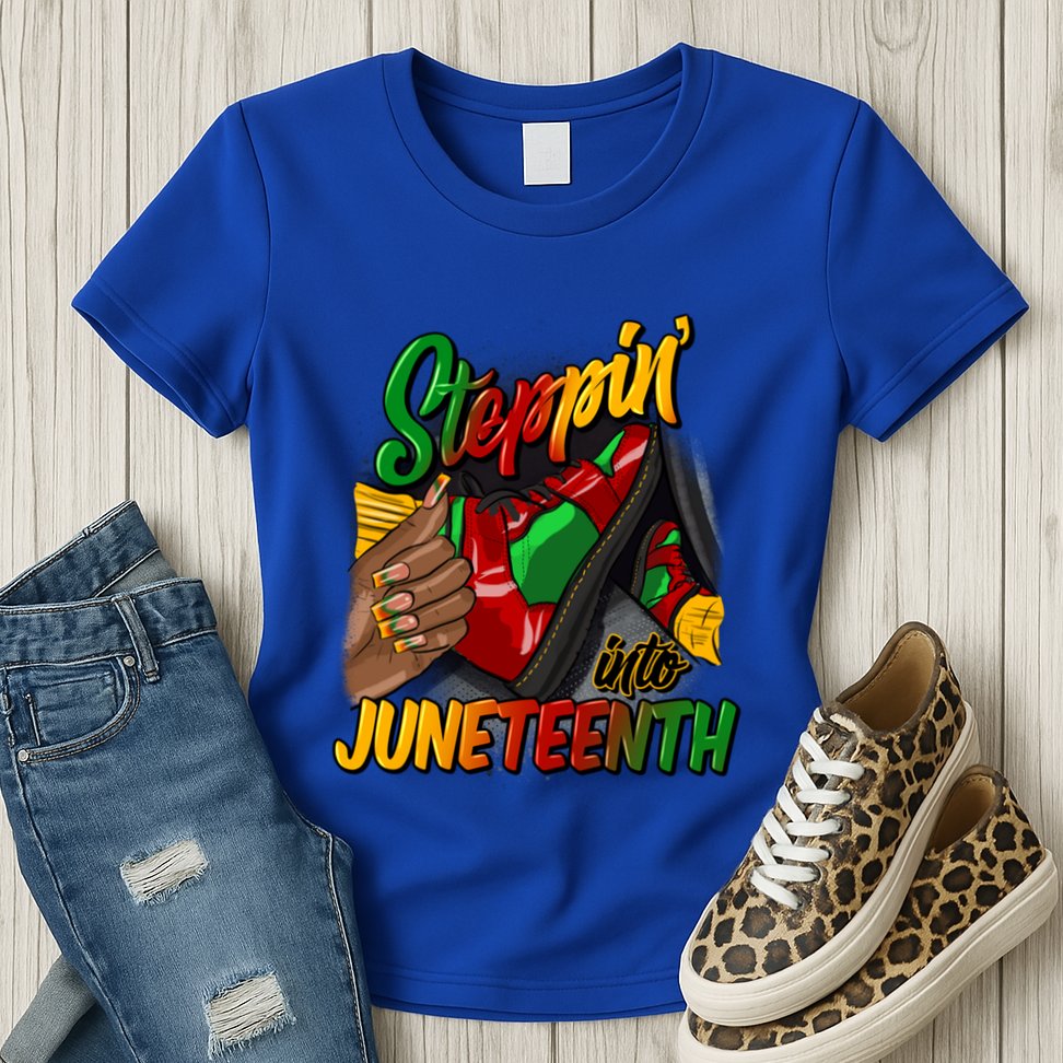 Stepping Into Junenth Remembering My Ancestors Gift Womens T-Shirt