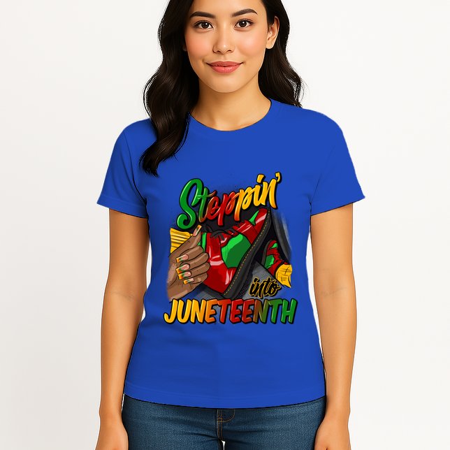 Stepping Into Junenth Remembering My Ancestors Gift Womens T-Shirt