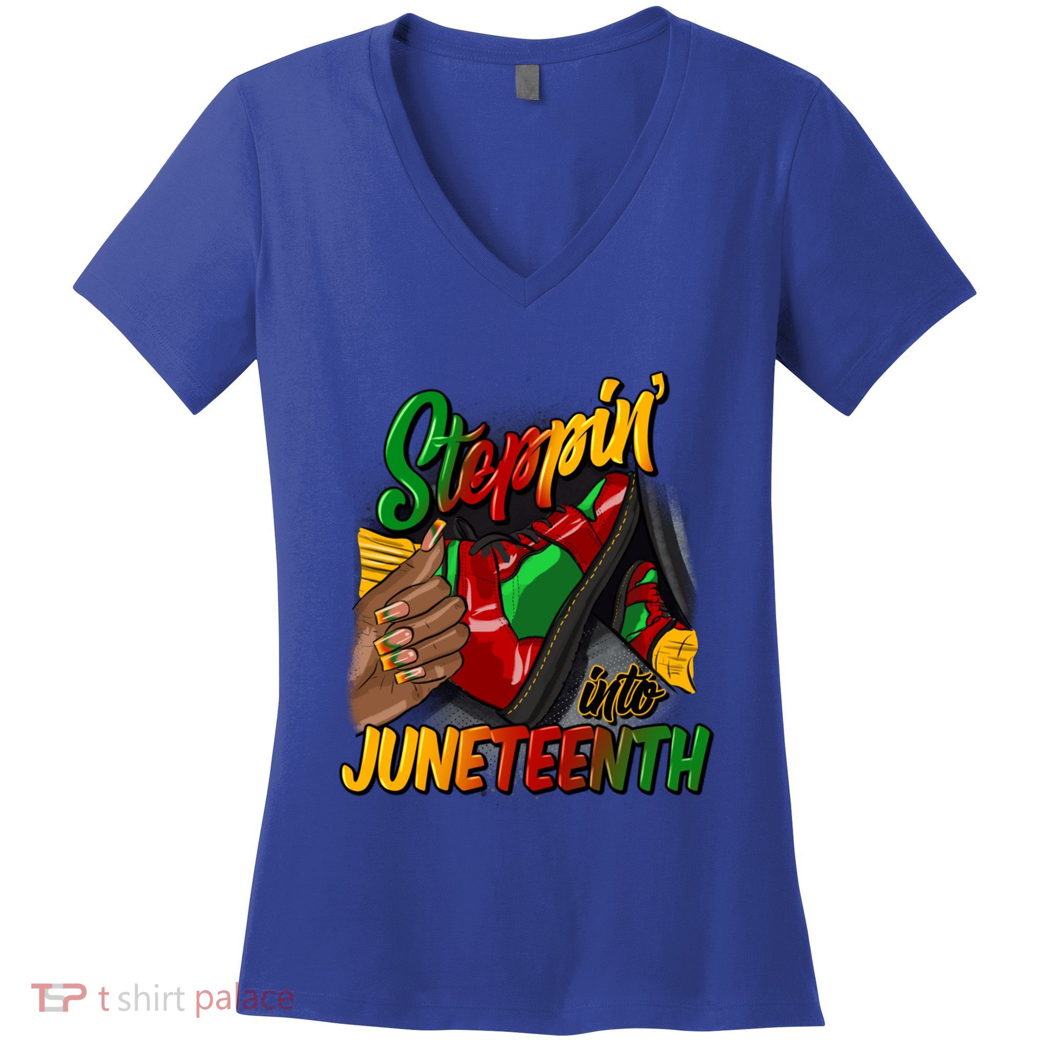 Stepping Into Junenth Remembering My Ancestors Gift Women's V-Neck T-Shirt