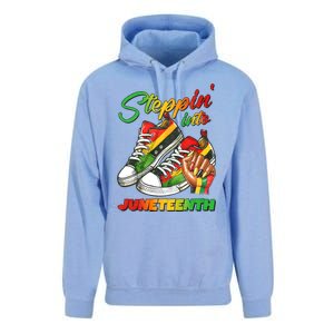 Stepping Into Juneteenth Afro Woman Black Sneakers Unisex Surf Hoodie