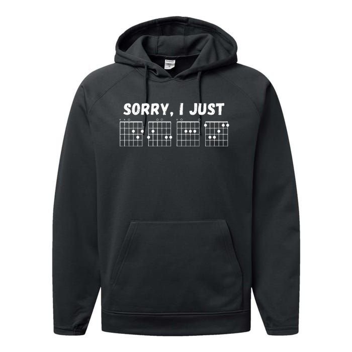 Sorry I Just DGAF Chords Hidden Message Funny Guitar Performance Fleece Hoodie