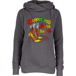 Stepping Into Juneteenth African American Black History Day Womens Funnel Neck Pullover Hood