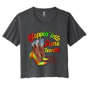 Stepping Into Juneteenth African American Black History Day Women's Crop Top Tee