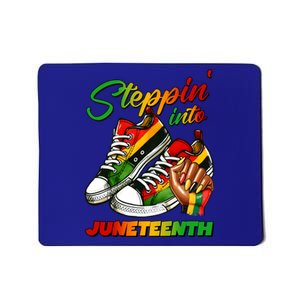 Stepping Into Junenth Afro Black Sneakers Funny Gift Mousepad