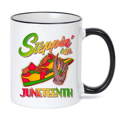 Steppin Into Juneteenth 11oz Black Color Changing Mug