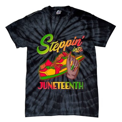 Steppin Into Juneteenth Tie-Dye T-Shirt
