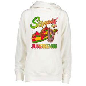 Steppin Into Juneteenth Womens Funnel Neck Pullover Hood