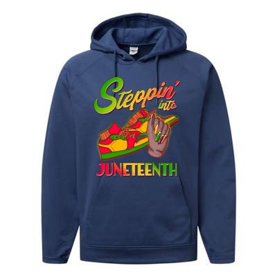 Steppin Into Juneteenth Performance Fleece Hoodie