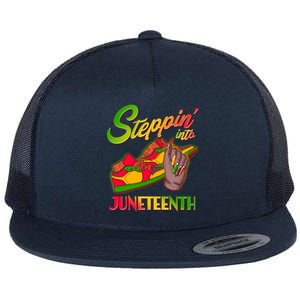 Steppin Into Juneteenth Flat Bill Trucker Hat