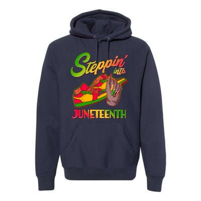 Steppin Into Juneteenth Premium Hoodie