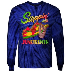 Steppin Into Juneteenth Tie-Dye Long Sleeve Shirt