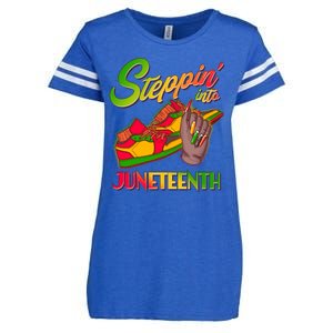 Steppin Into Juneteenth Enza Ladies Jersey Football T-Shirt