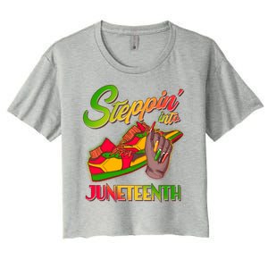 Steppin Into Juneteenth Women's Crop Top Tee