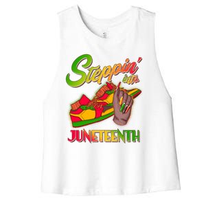 Steppin Into Juneteenth Women's Racerback Cropped Tank