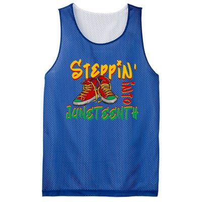 Stepping Into Junenth Celebrate Black Freedom Day 1865 Gift Mesh Reversible Basketball Jersey Tank