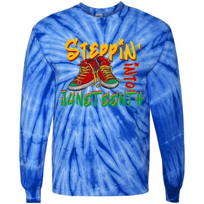 Stepping Into Junenth Celebrate Black Freedom Day 1865 Gift Tie-Dye Long Sleeve Shirt