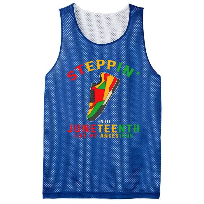 Stepping Into Junenth Like My Ancestors Black History Gift Mesh Reversible Basketball Jersey Tank