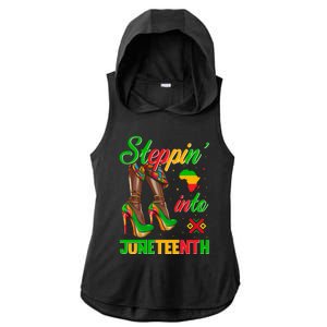 Stepping Into Junenth Like My Ancestors High Heel Gift Ladies PosiCharge Tri-Blend Wicking Draft Hoodie Tank