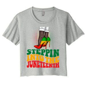 Stepping Into Junenth Like My Ancestors Shoes Black Gift Women's Crop Top Tee