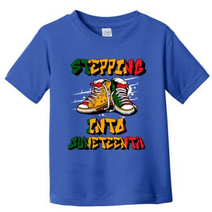 Stepping Into Junenth Like My Ancestors Shoes Black Gift Toddler T-Shirt