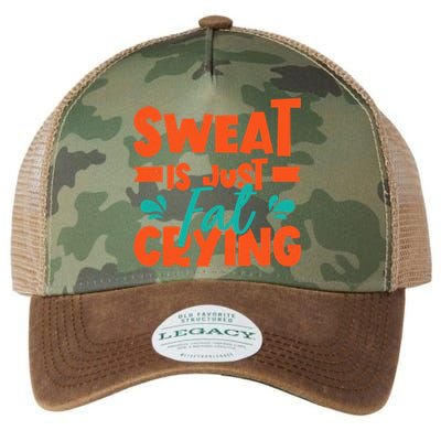 Sweat Is Just Fat Crying Gym Fitness Lifting Weights Legacy Tie Dye Trucker Hat