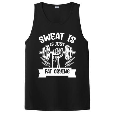 Sweat Is Just Fat Crying Funny Workout Gym Fitness Cute Gift PosiCharge Competitor Tank