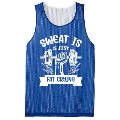 Sweat Is Just Fat Crying Funny Workout Gym Fitness Cute Gift Mesh Reversible Basketball Jersey Tank