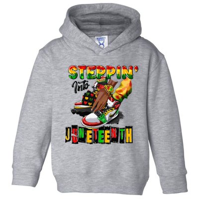 Stepping Into Juneteenth African American Black Shoes Toddler Hoodie