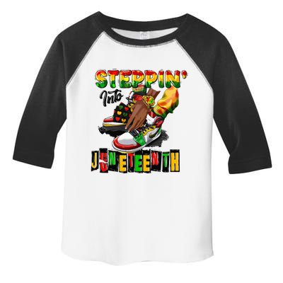 Stepping Into Juneteenth African American Black Shoes Toddler Fine Jersey T-Shirt