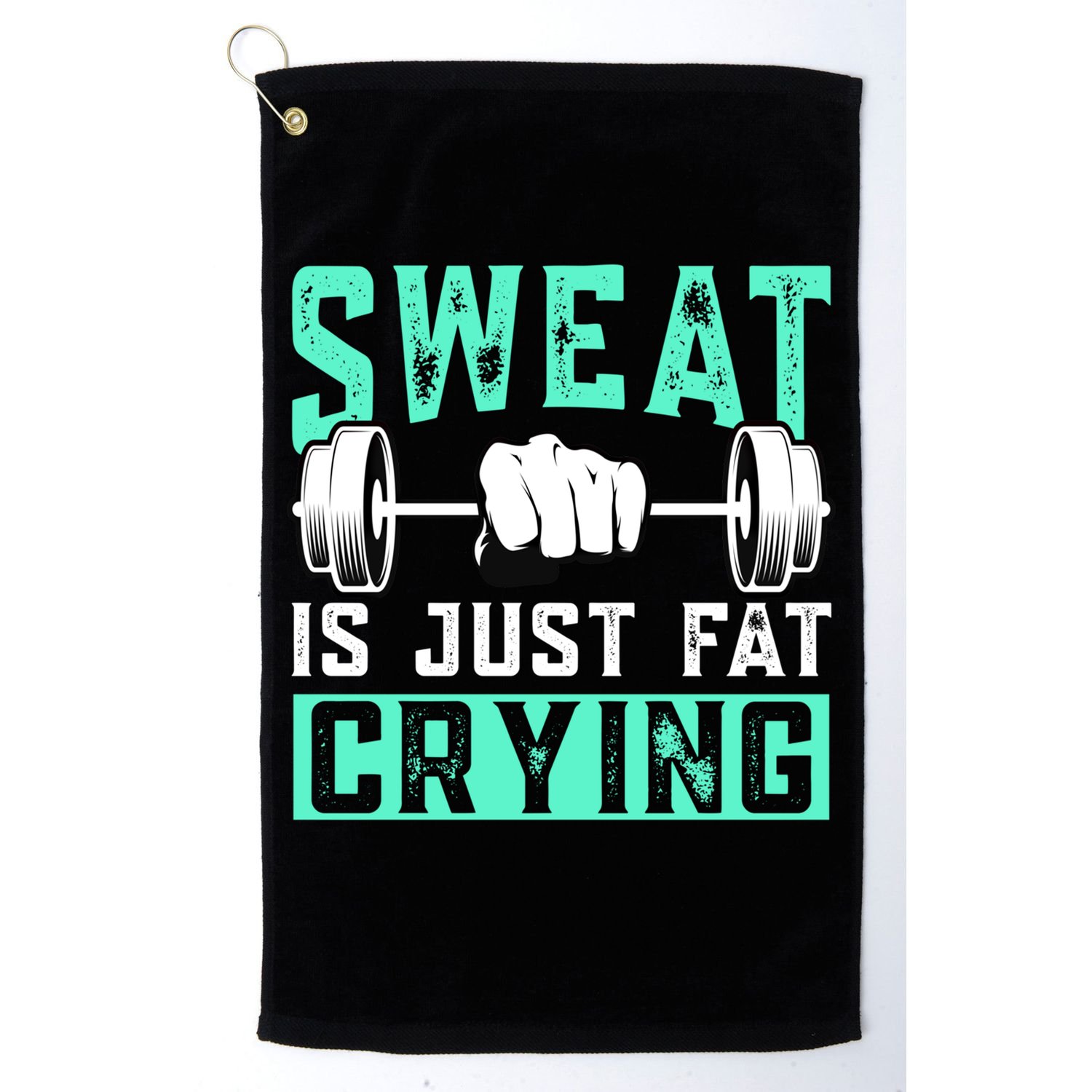 Sweat Is Just Fat Crying Muscle Trainer Bodybuilding Fitness Gift Golf Towel