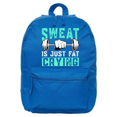 Sweat Is Just Fat Crying Muscle Trainer Bodybuilding Fitness Gift 16 in Basic Backpack