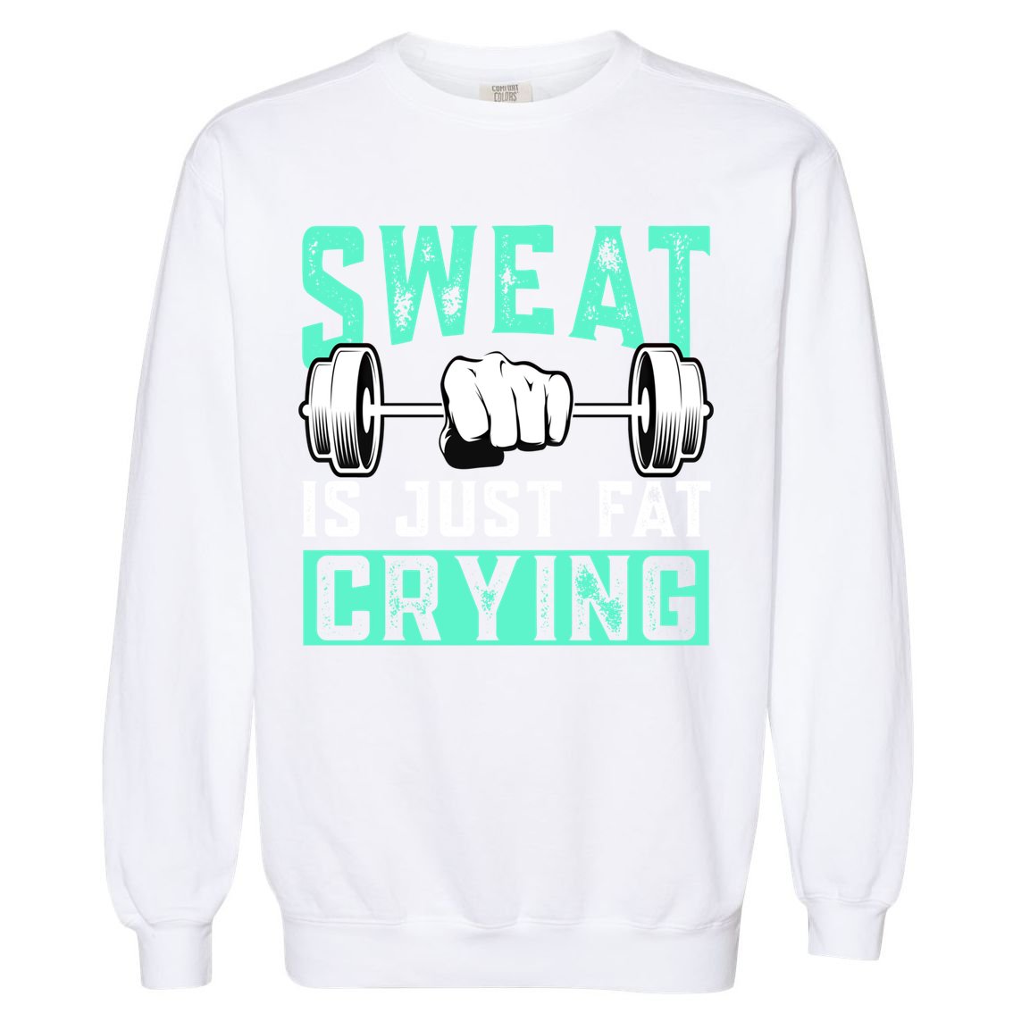 Sweat Is Just Fat Crying Muscle Trainer Bodybuilding Fitness Gift Garment-Dyed Sweatshirt