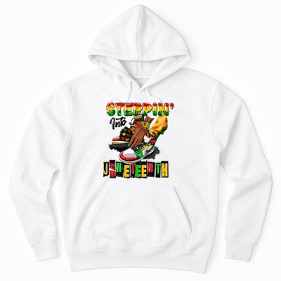 Stepping Into Juneteenth African American Black Shoes Hoodie