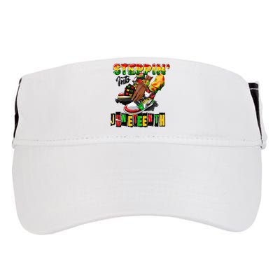 Stepping Into Juneteenth African American Black Shoes Adult Drive Performance Visor