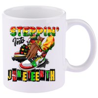 Stepping Into Juneteenth African American Black Shoes 11oz C Handle Ceramic Mug