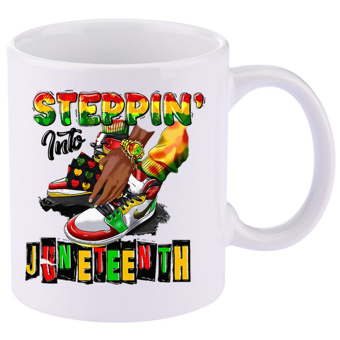 Stepping Into Juneteenth African American Black Shoes 11oz C Handle Ceramic Mug