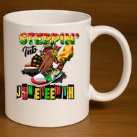 Stepping Into Juneteenth African American Black Shoes 11oz C Handle Ceramic Mug
